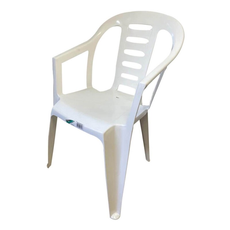 Silla Jardín/eventos Plástico Con Posabrazos Apilable Color Blanco Liso Silla Jardín/eventos Plástico Con Posabrazos Apilable Color Blanco Liso