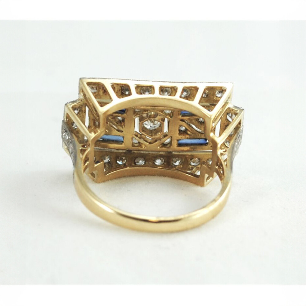 Anillo Oro 18K, Zafiros Y Brillantes Anillo Oro 18K, Zafiros Y Brillantes