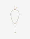 Collares Largos Strass Collar Largo Multicadena Con Dijes - Dorado
