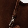 Cartera al hombro Juana en Cuero Gamuza Marron