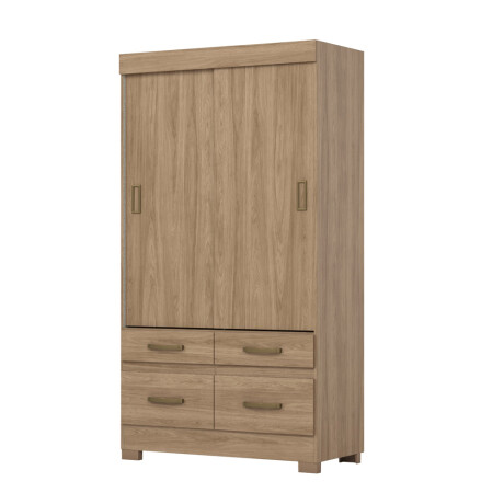 ROPERO 2 PUERTAS CORREDIZAS 4 CAJONES GUARDARROPA ARMARIO PLACARD CLOSET MARRON - FLEX