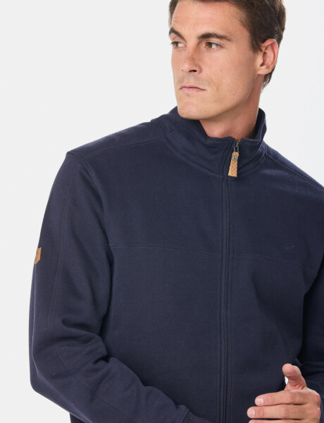 CAMPERA DE FELPA CUELLO ALTO Azul