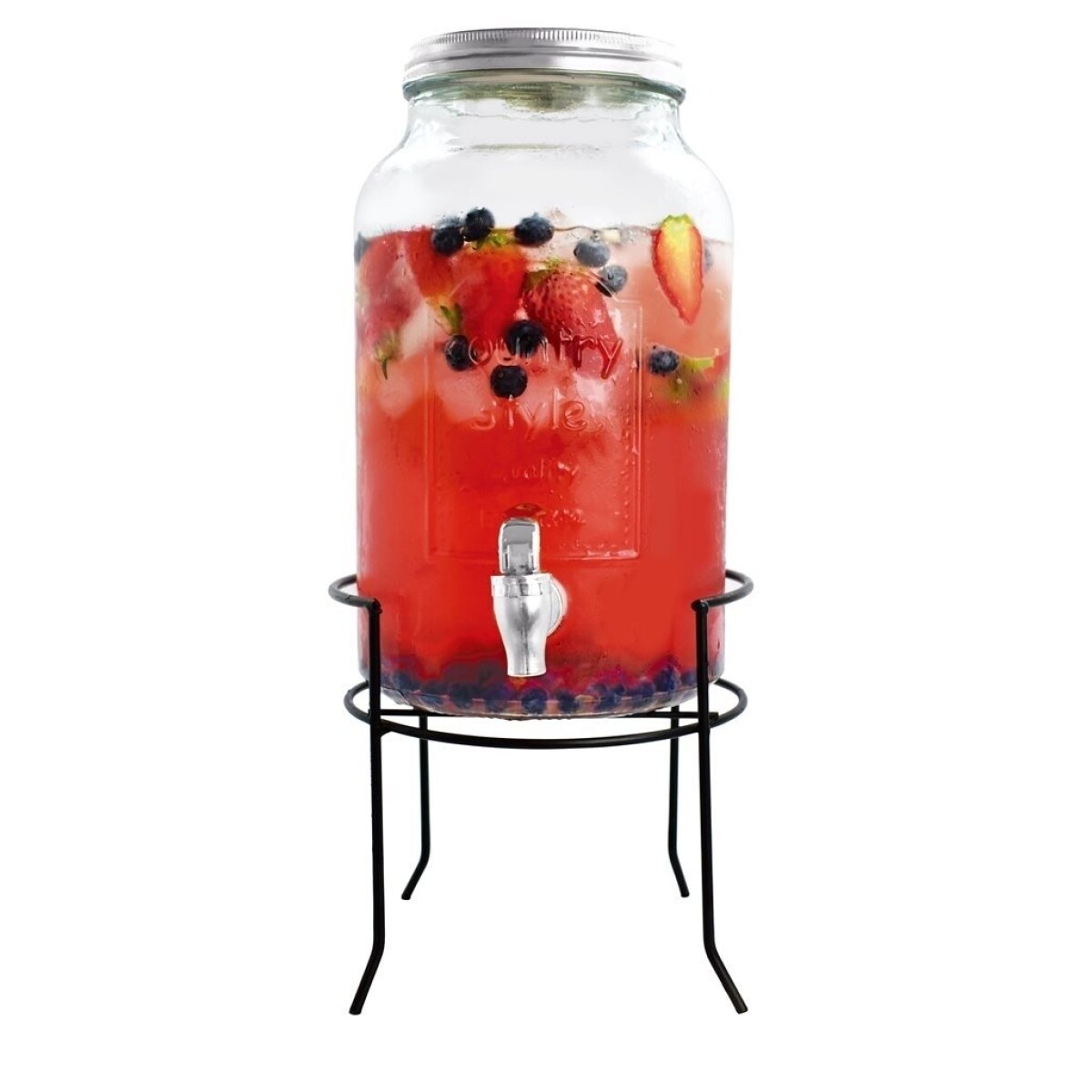 DISPENSADOR DE JUGOS 5.5L C/BASE TAPA COLOR PLATA 