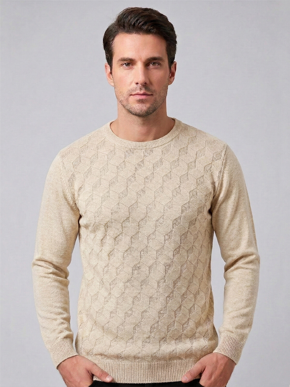 BUZO A LA BASE TEJIDO BEIGE