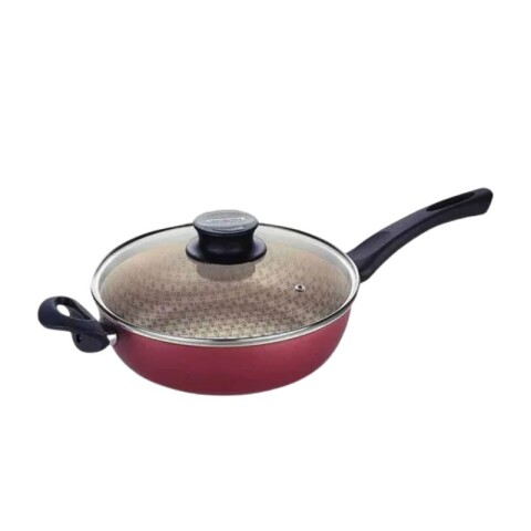 WOK C/TAPA/MANGO Y ASA 26CM STARFLON TRAMONTINA PARIS ROJO Wok C/tapa/mango Y Asa 26cm Starflon Tramontina Paris Rojo