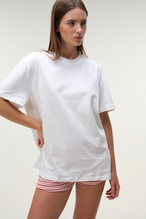 Remera Oversize Algodón Blanco
