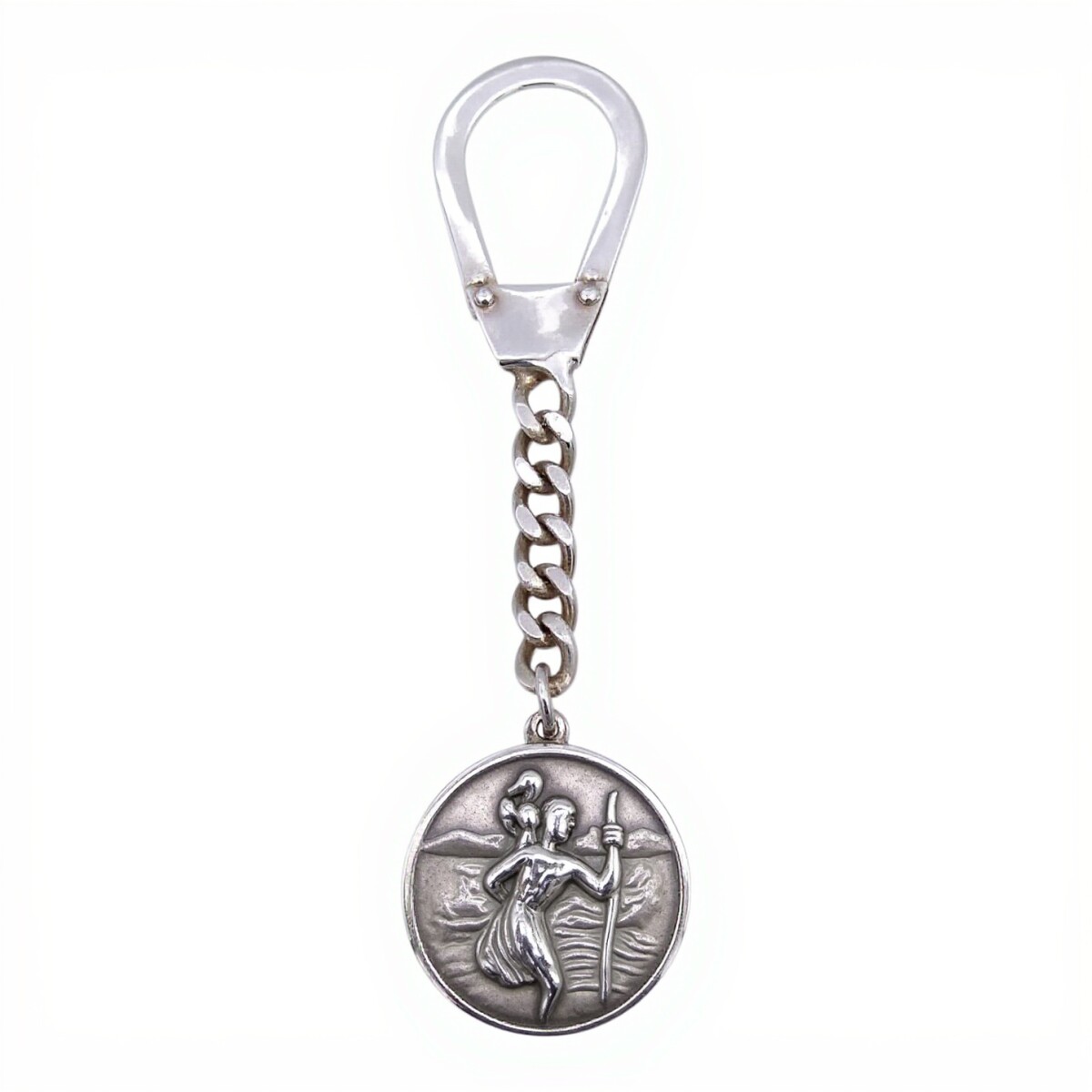 LLAVERO SAN CRISTÓBAL - ALPACA Y PLATA - plateadouniforme 