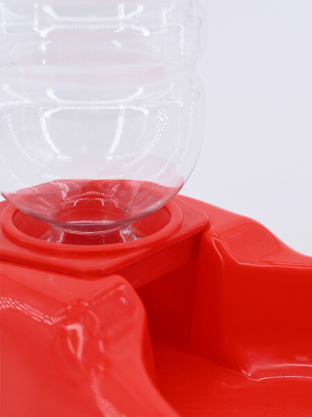 BEBEDERO CON BOTELLA PARA MASCOTA ROJO