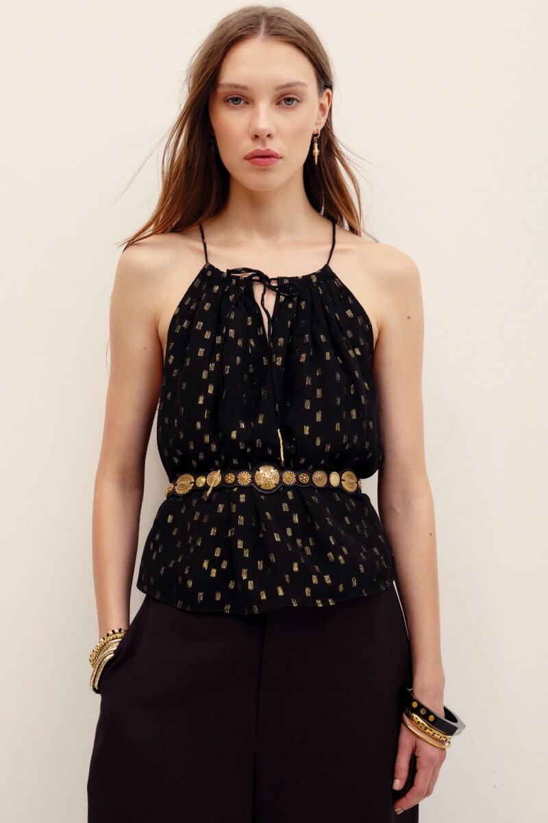 TOP HALTER GEO Negro