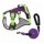Arnés Antitirones Y Correa Nylon 1.5m Reforzado Ajustable Verde/violeta