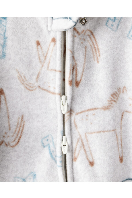 Pijama una pieza de micropolar, con pie, diseño vaquero Sin color