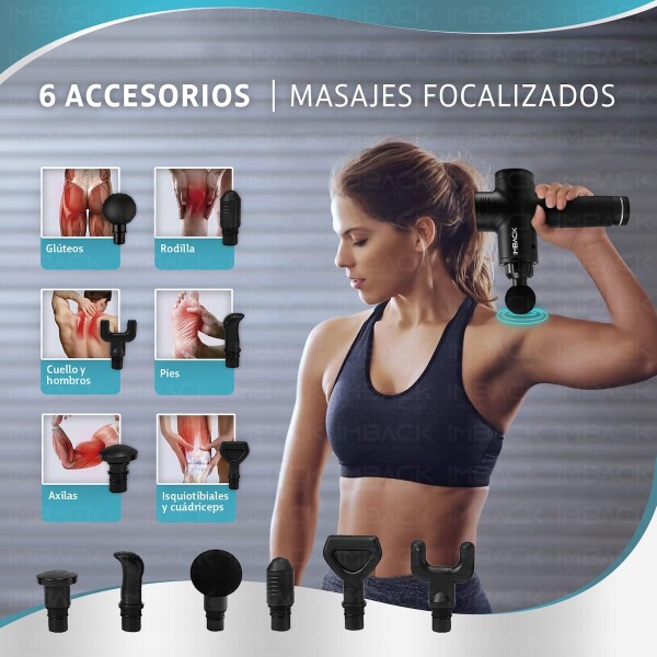 Masajeador Corporal 6 Cabezales Pistola Inalambrico Digital Motor Profesional Masajeador Corporal 6 Cabezales Pistola Inalambrico Digital Motor Profesional