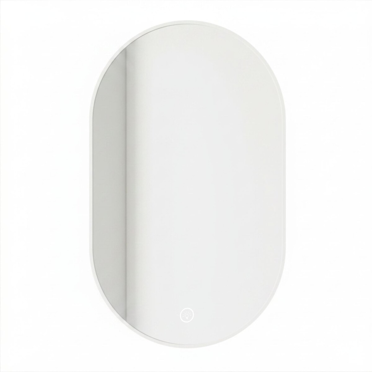 Espejo Vertical Lumax Moddy Marco Ovalado y Luz Led 50x70cm - Blanco 