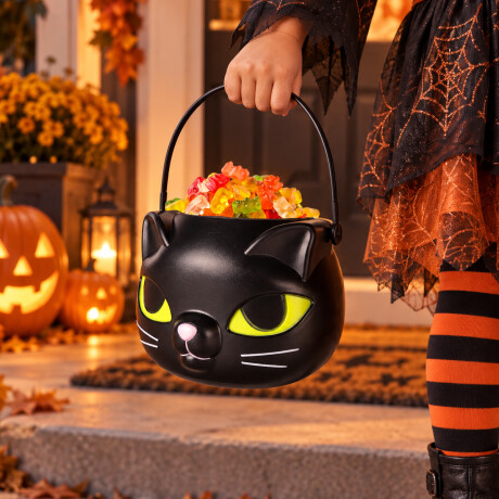 Caramelera balde gato negro Halloween Negro