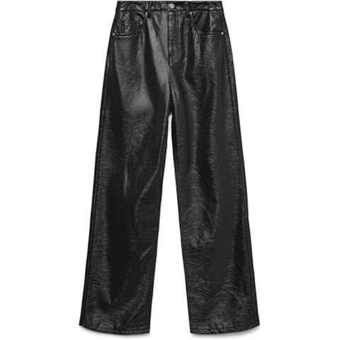 VMTESSA HR WIDE COLORED VINYL PANTS NOOS BLACK