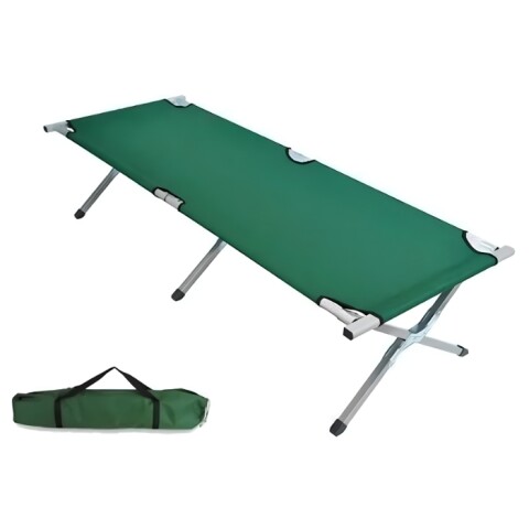 Catre Plegable en Aluminio Reforzado Con Bolso Verde