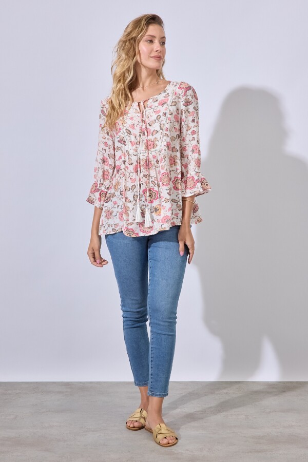 Blusa Garden BLANCO/MULTI