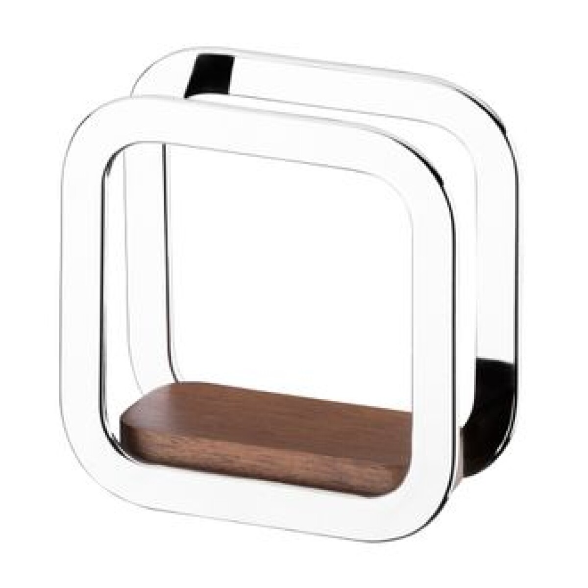 Servilletero madera y acero inox cromo 