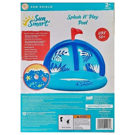 Piscina Infantil Inflable Toldo Ajustable Protección Sol 50+ Azul