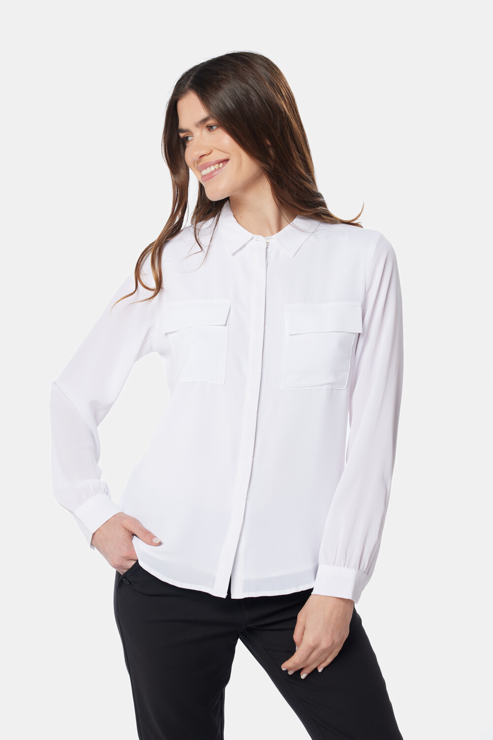 BLUSA MANGA LARGA Blanco