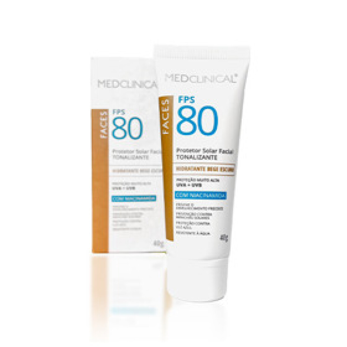 Medclinical Protector Solar Facial Tonalizante con Niacinamida Beige Oscuro FPS 80 / 40gr – Protección y Cobertura Natural