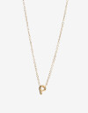 Cadena Corta con Dije Letras Collar Con Dije Inicial "p" - Dorado