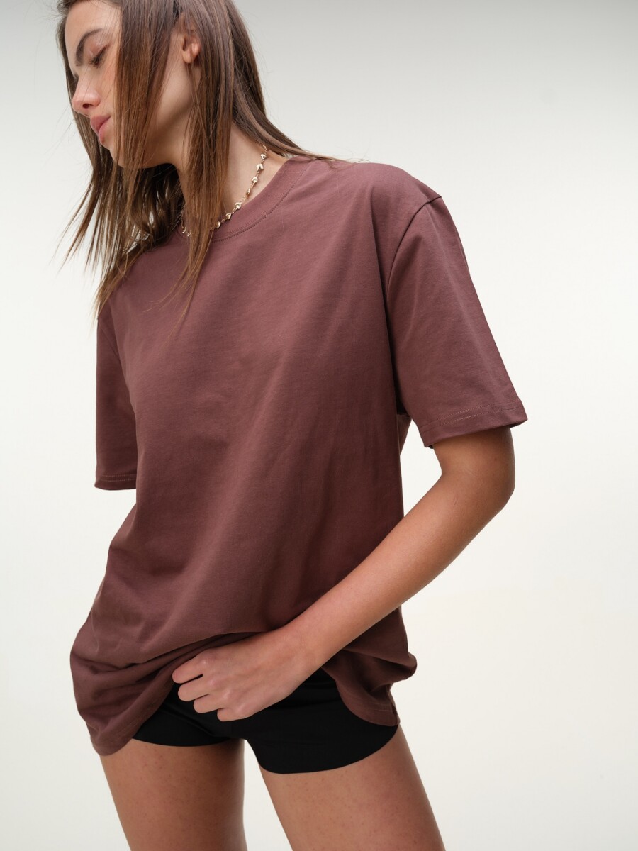 Remera Oversize Algodón - Marron 