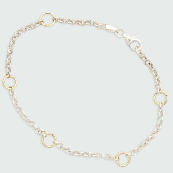 Pulsera Rona de Moon en plata 925 con detalles en oro 18k Pulsera Rona de Moon en plata 925 con detalles en oro 18k