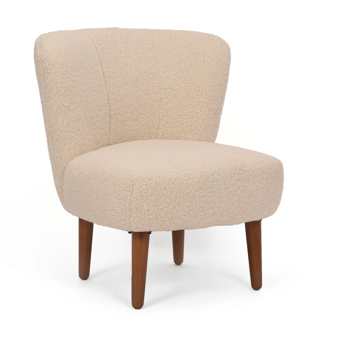 Butaca Poltrona Sillón Tapizado Tipo Teddy - BLANCO 