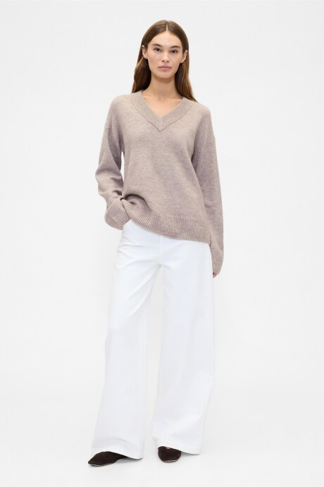 Buzo Cuello V Mujer Saddle