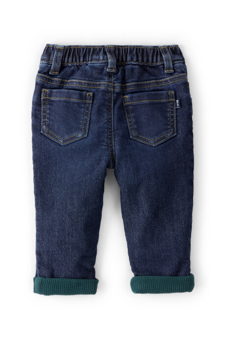 Pantalón jean con dobladillo verde Sin color