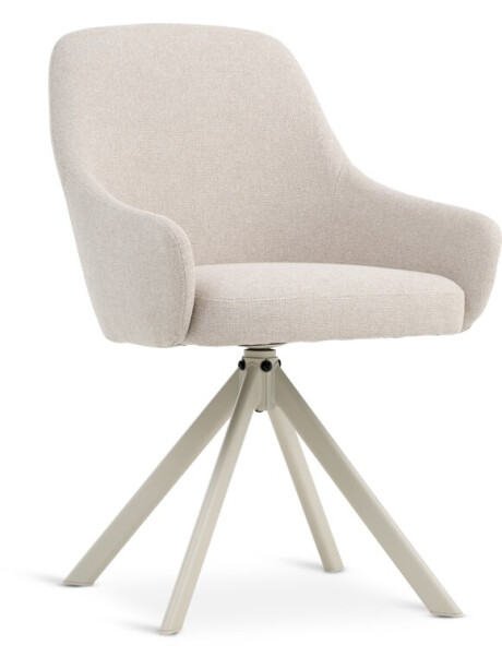 Silla de comedor ROSTRUP giratoria tela crudo Silla de comedor ROSTRUP giratoria tela crudo