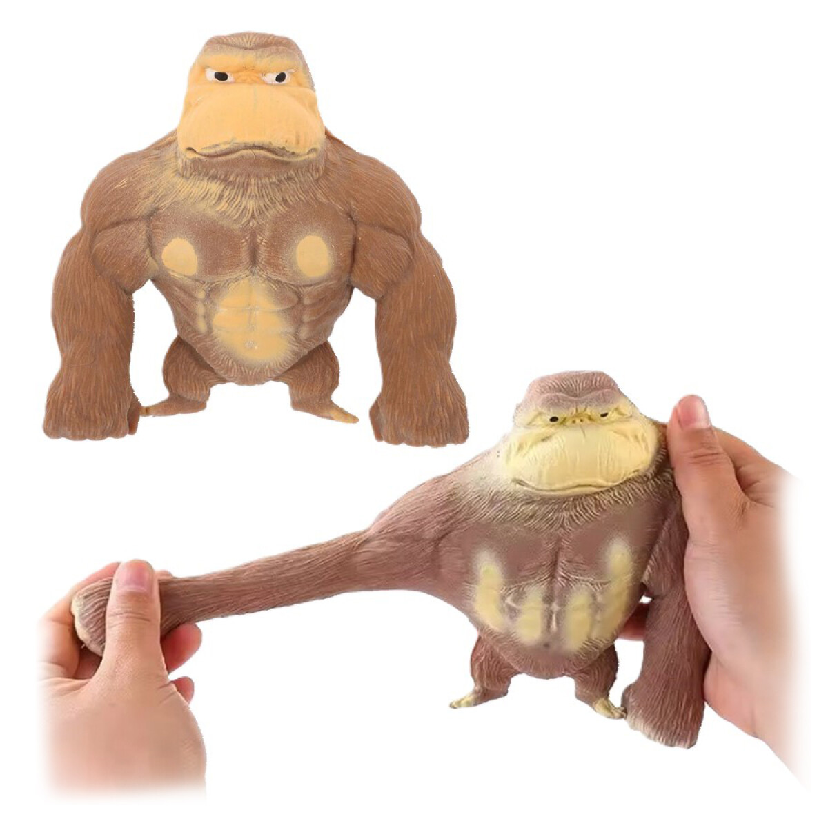 Muñeco Elástico Gorila Goma Antiestrés 16 cm - MARRON 