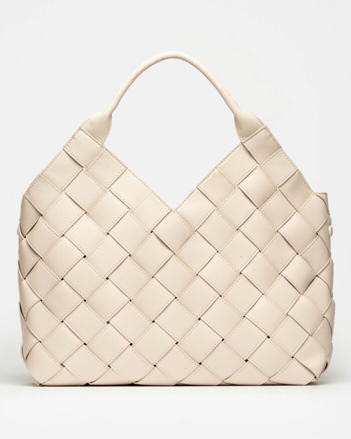 Shopper Rivera en efecto cuero graneado Natural