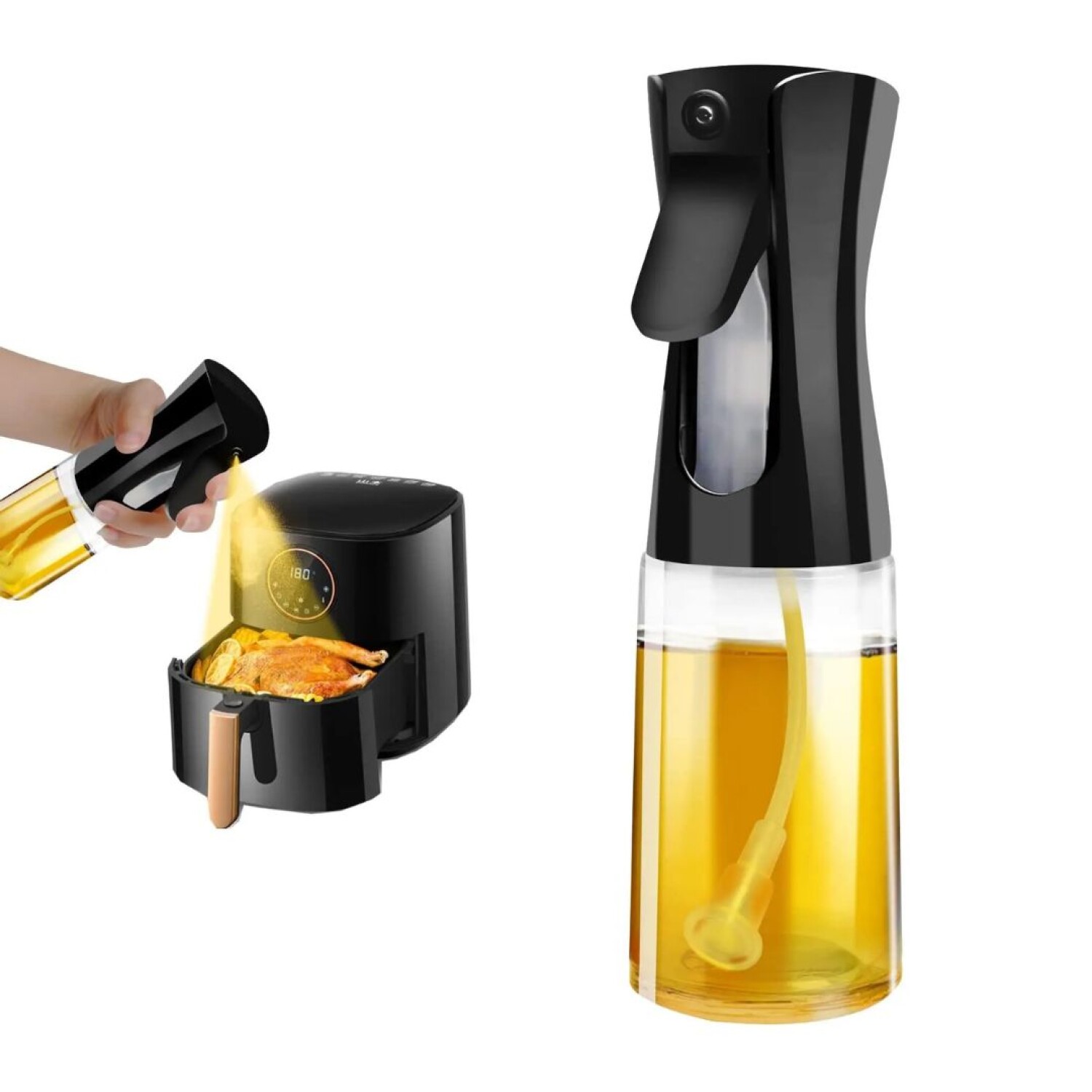 2 pulverizadores de aceite para cocinar, rociador de aceite de oliva,  dispensador de aceite para cocina, dispensador de aceite de oliva, botella  de