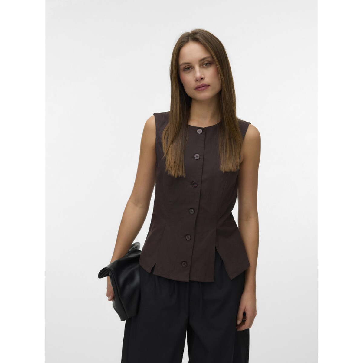 VMSELMA WAISTCOAT WVN NOOS - Chocolate Torte 