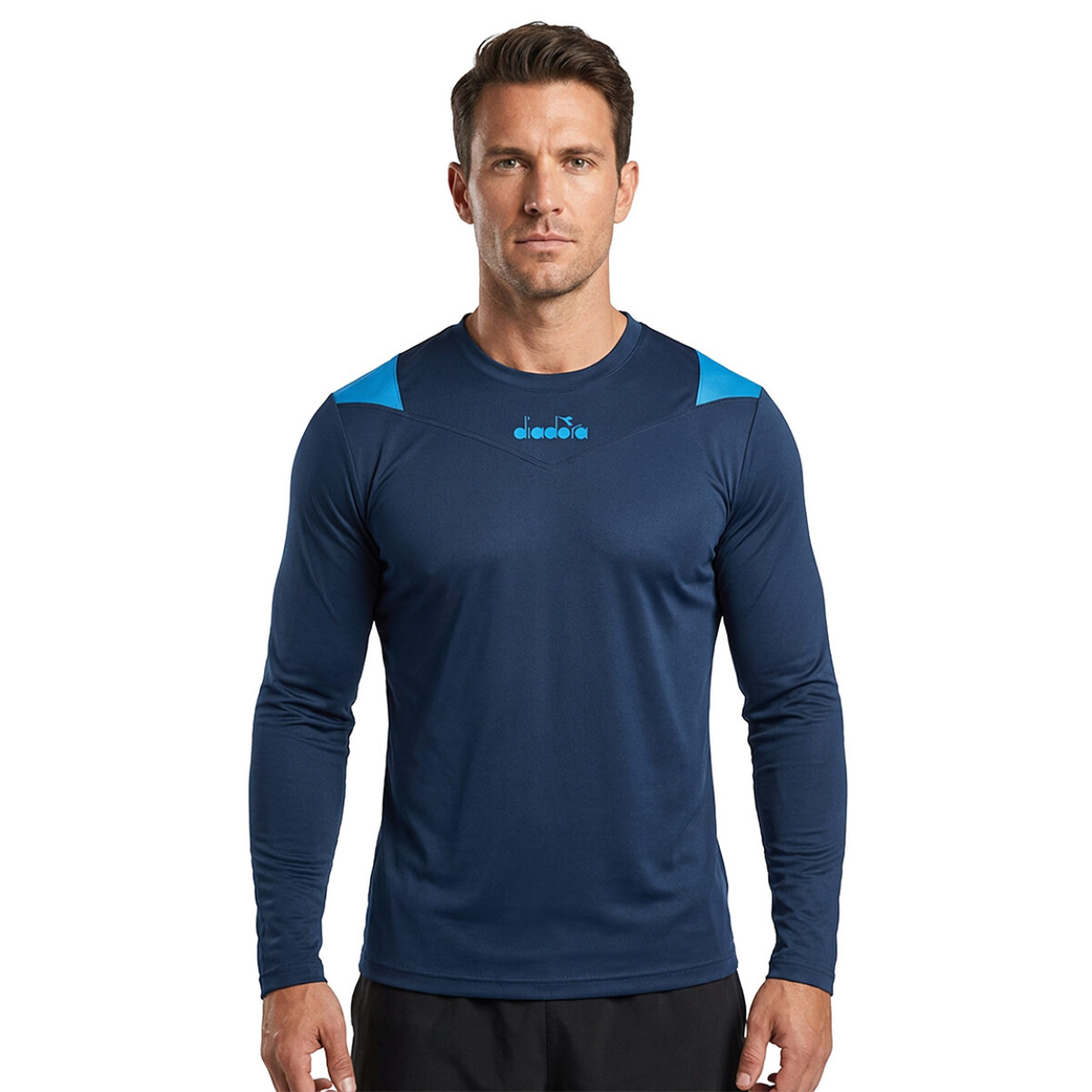 Camiseta Diadora Easyrun Hombre - X-RUN LS T-SHIRT - Azul 