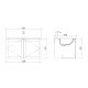 Mueble Baño En Mdf 80X50X45 Roble Claro - Incluye Bacha C/Perf Para Griferia GAMAS DE MARRON