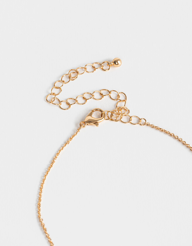 Collares Cortos Collar Corto Multidijes Bañado En Oro - Dorado