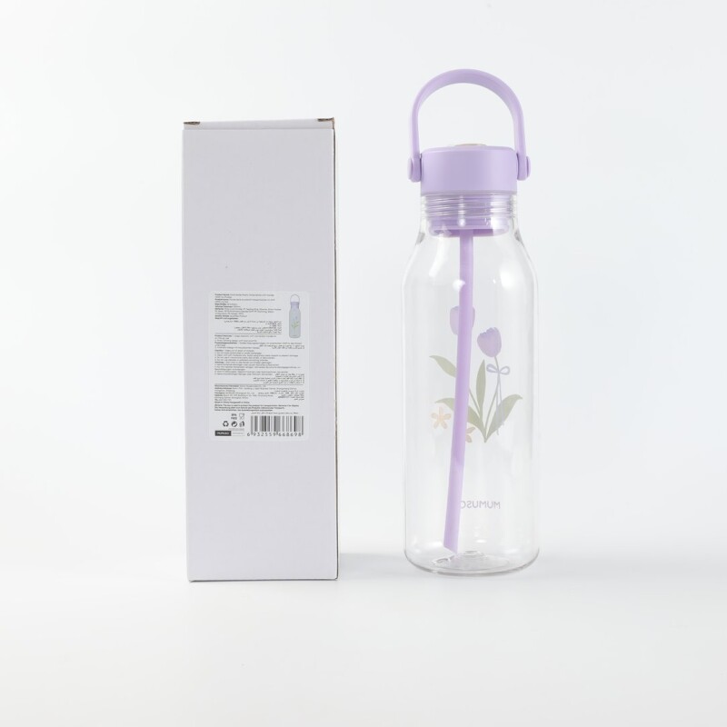 BOTELLA PLÁSTICA FLORAL CON ASA (1000 ML / VIOLETA) BOTELLA PLÁSTICA FLORAL CON ASA (1000 ML / VIOLETA)