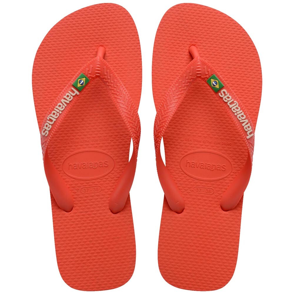 Sandalias Havaianas Brasil Logo Hombre Rojo Rojo