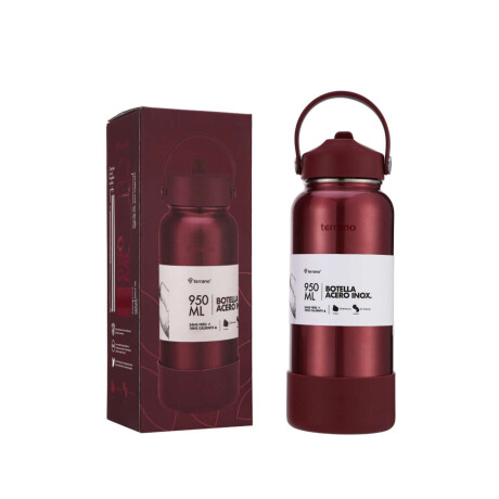 Botella Térmica Con Pico 950Ml. Rojo Metalizado