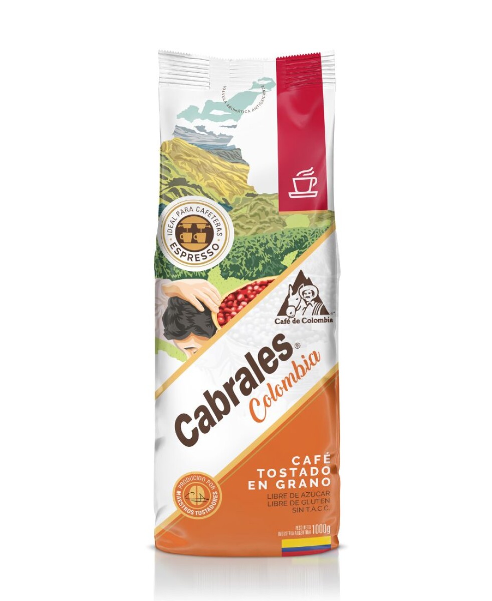 Café CABRALES Colombia Tostado en grano 1 kg. 