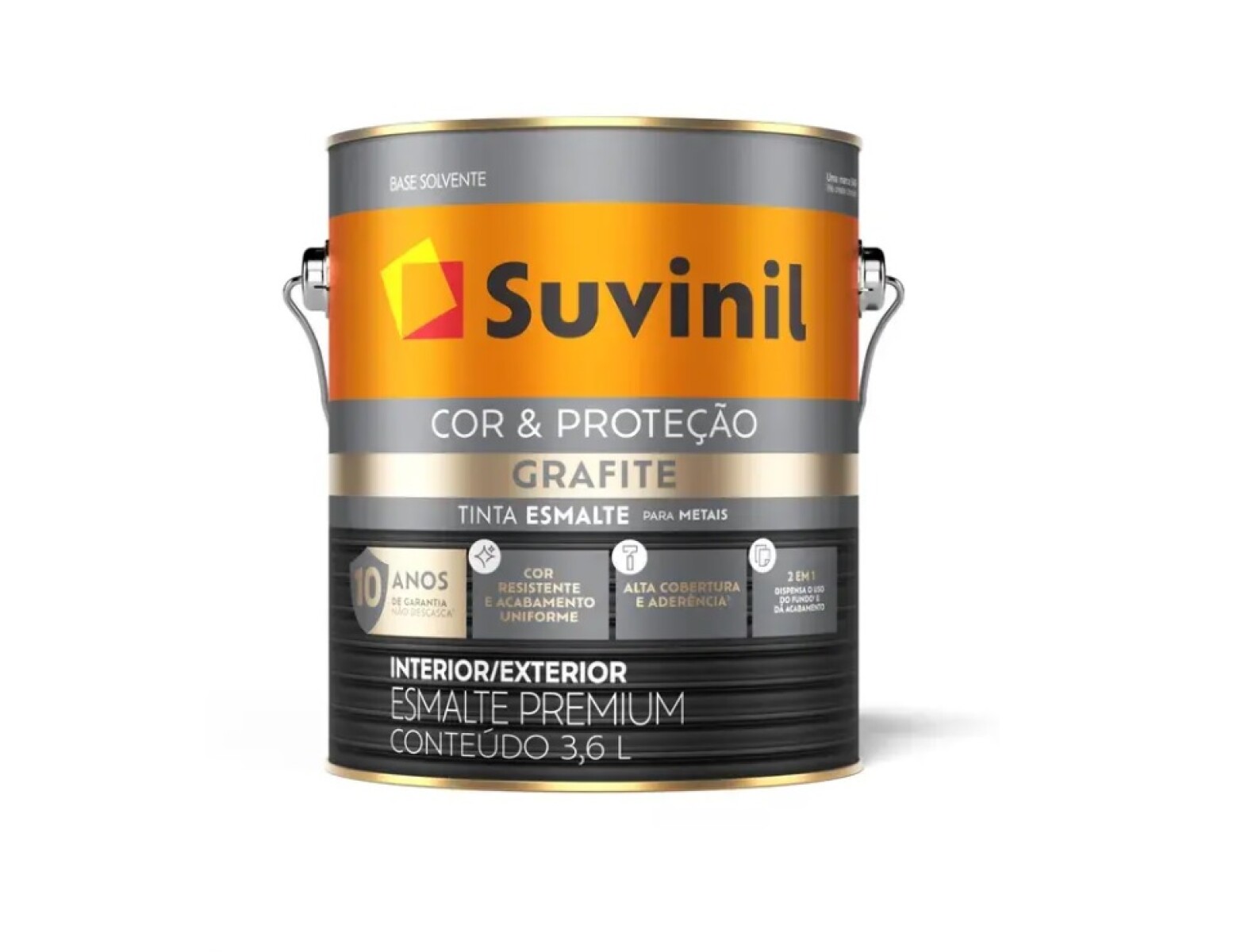 Esmalte sintetico mate 2 en 1 Suvinil Grafito Oscuro 3.6Lts 