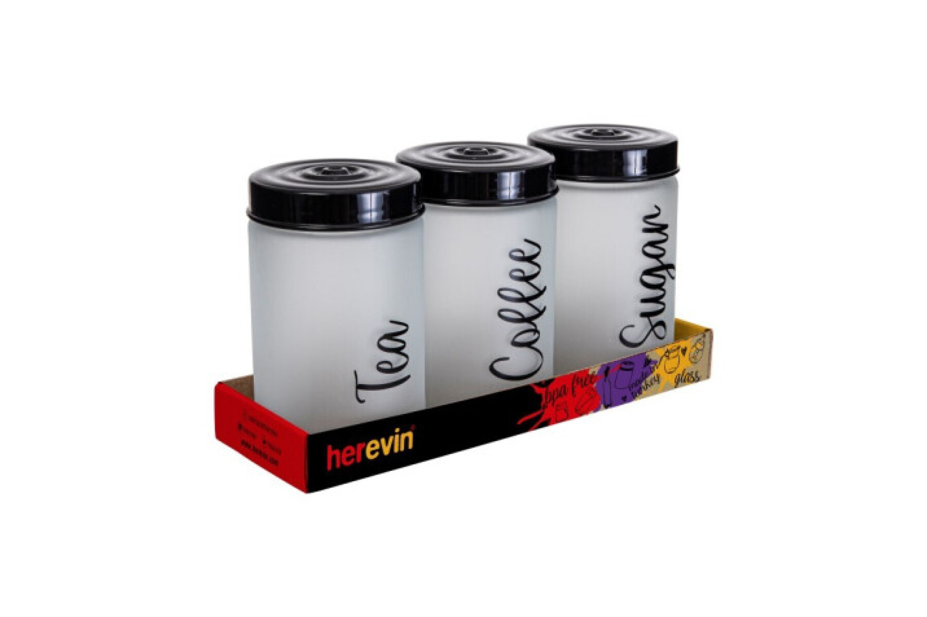 FRASCO HEREVIN 660ML X3PCS VIDRIO DECORADO ICE COLOUR 