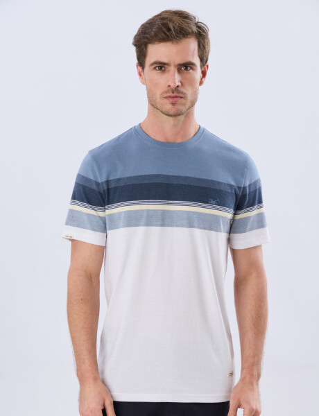REMERA RAYADA DE ALGODÓN Blanco
