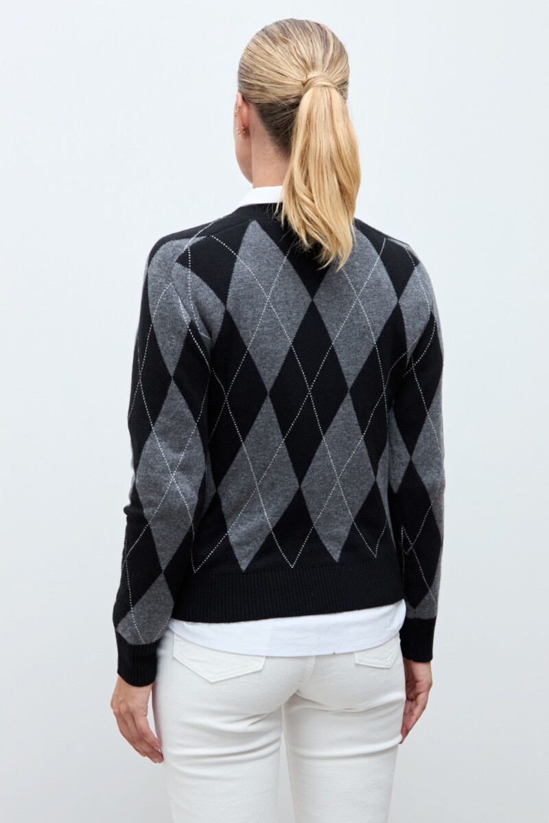 Sweater rombos negro