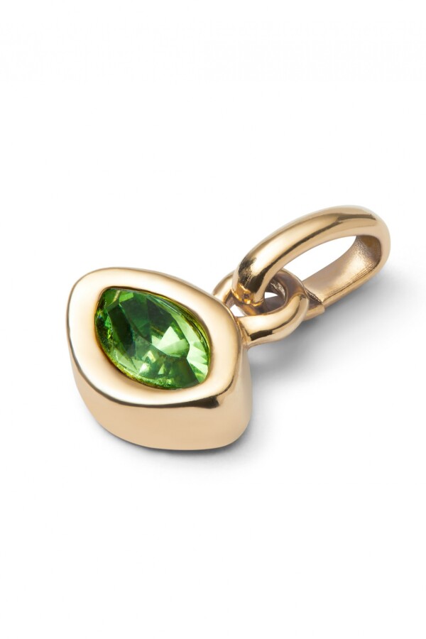 CHARM BAÑADO EN ORO 18K CON CRISTAL VERDE Charm