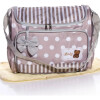Bolso maternal, pañalero con cambiador rayas - lunares Gris