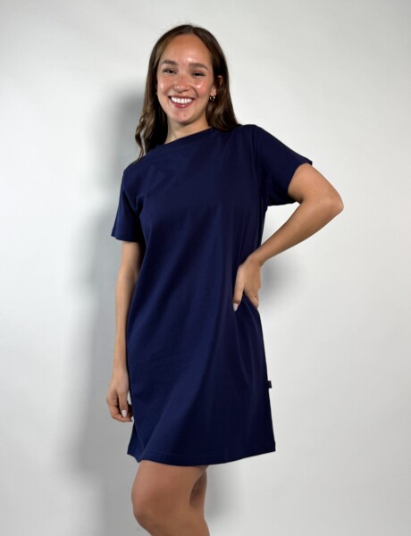 Vestido remeron de algodon Wanda Azul
